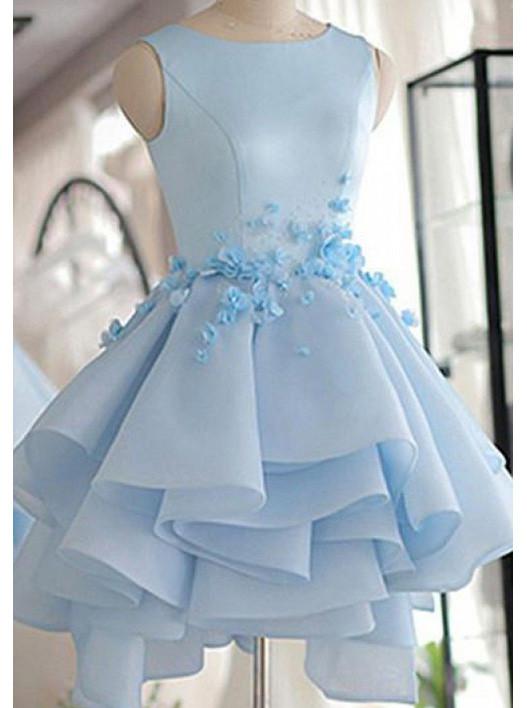 Buy Sky Blue Short Prom Dresses Puffy ...
